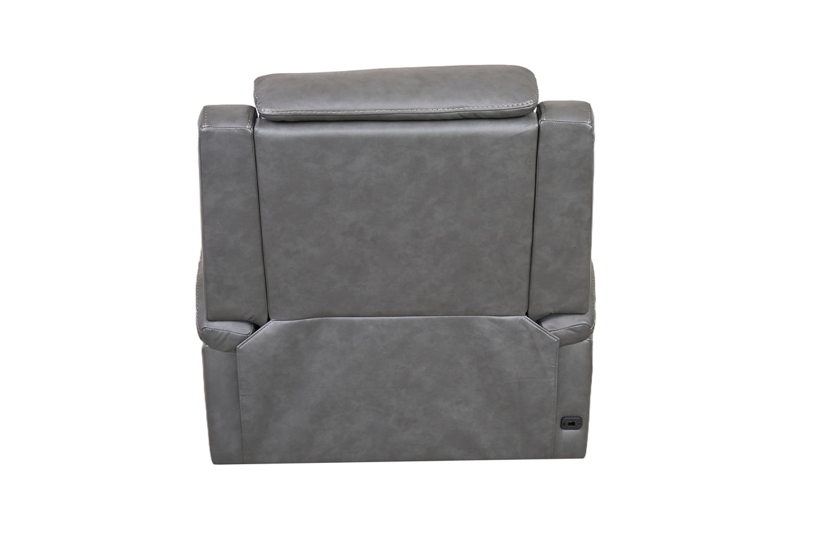Allegro Dark Grey Leather Dual Power Recliner