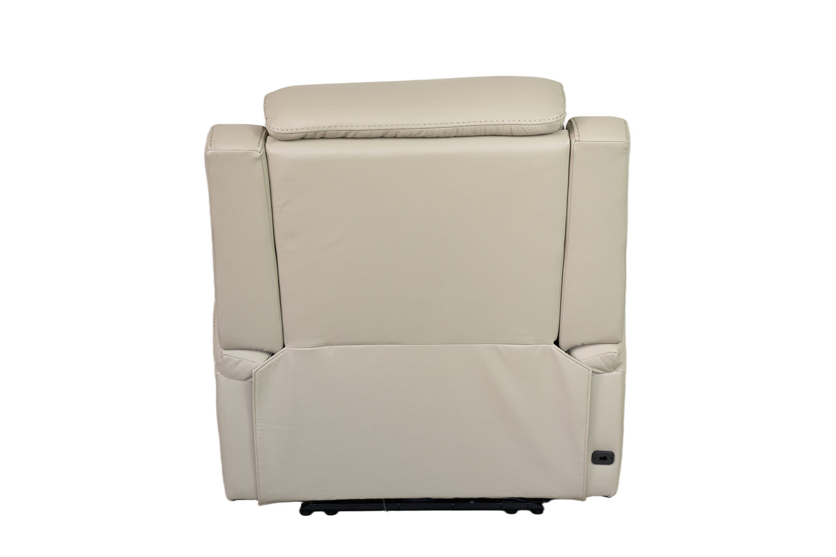Allegro Light Grey Leather Dual Power Recliner