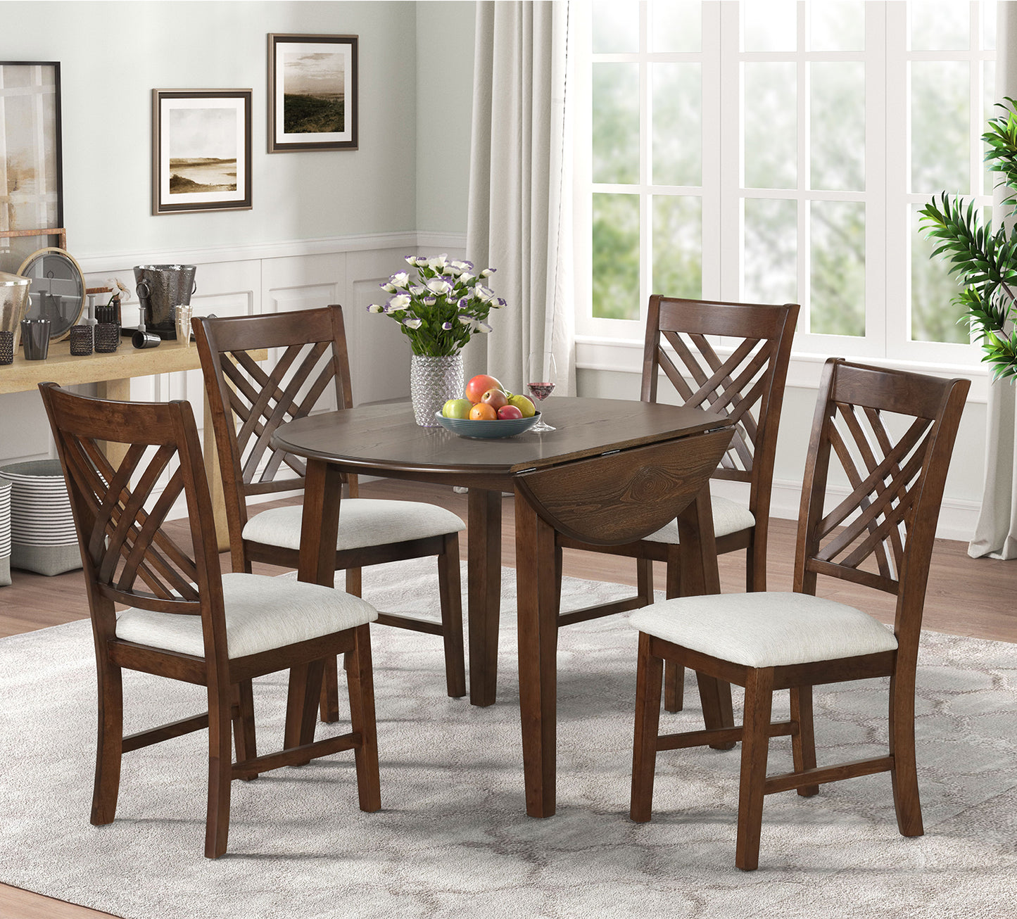 Crosswoods Brown 3 Piece Drop Leaf Dining Set