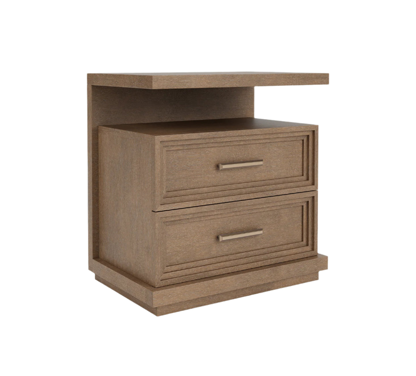 Mesita de noche Cascade Brown de dos cajones