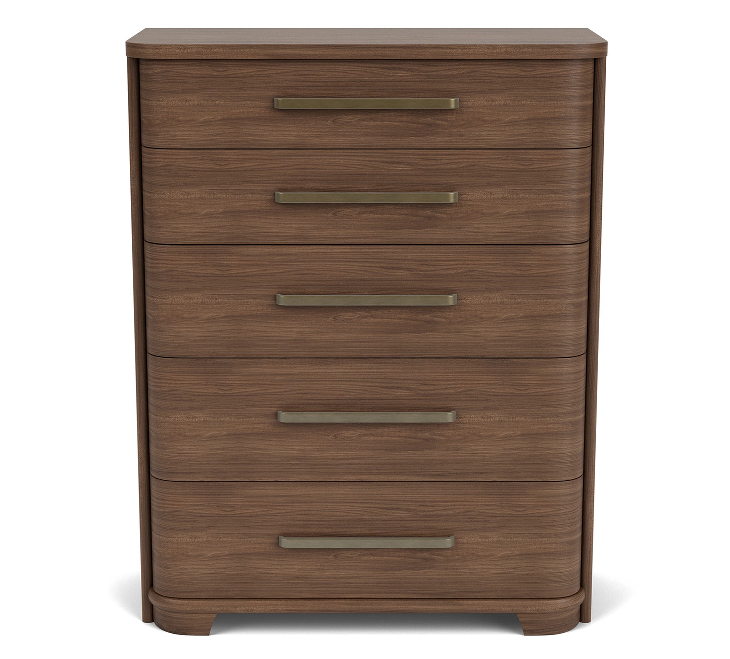 Delia Walnut 5 Drawer Chest