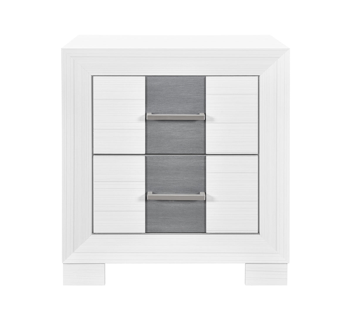 Optimus White 2 Drawer Nightstand