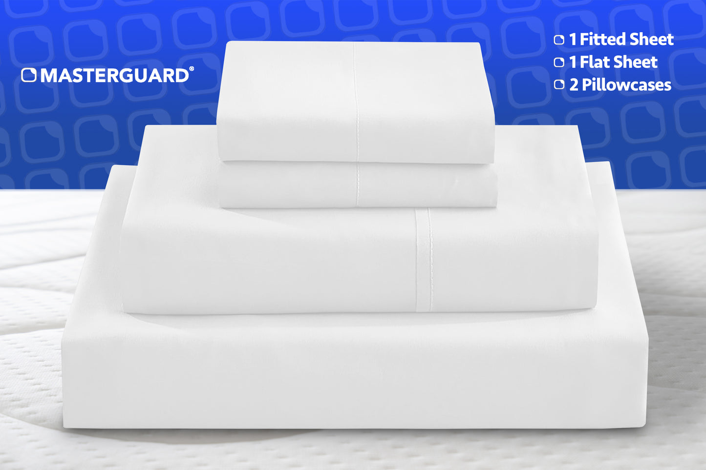 Masterguard Luxury Microfiber White Queen 4 PCs Sheet Set