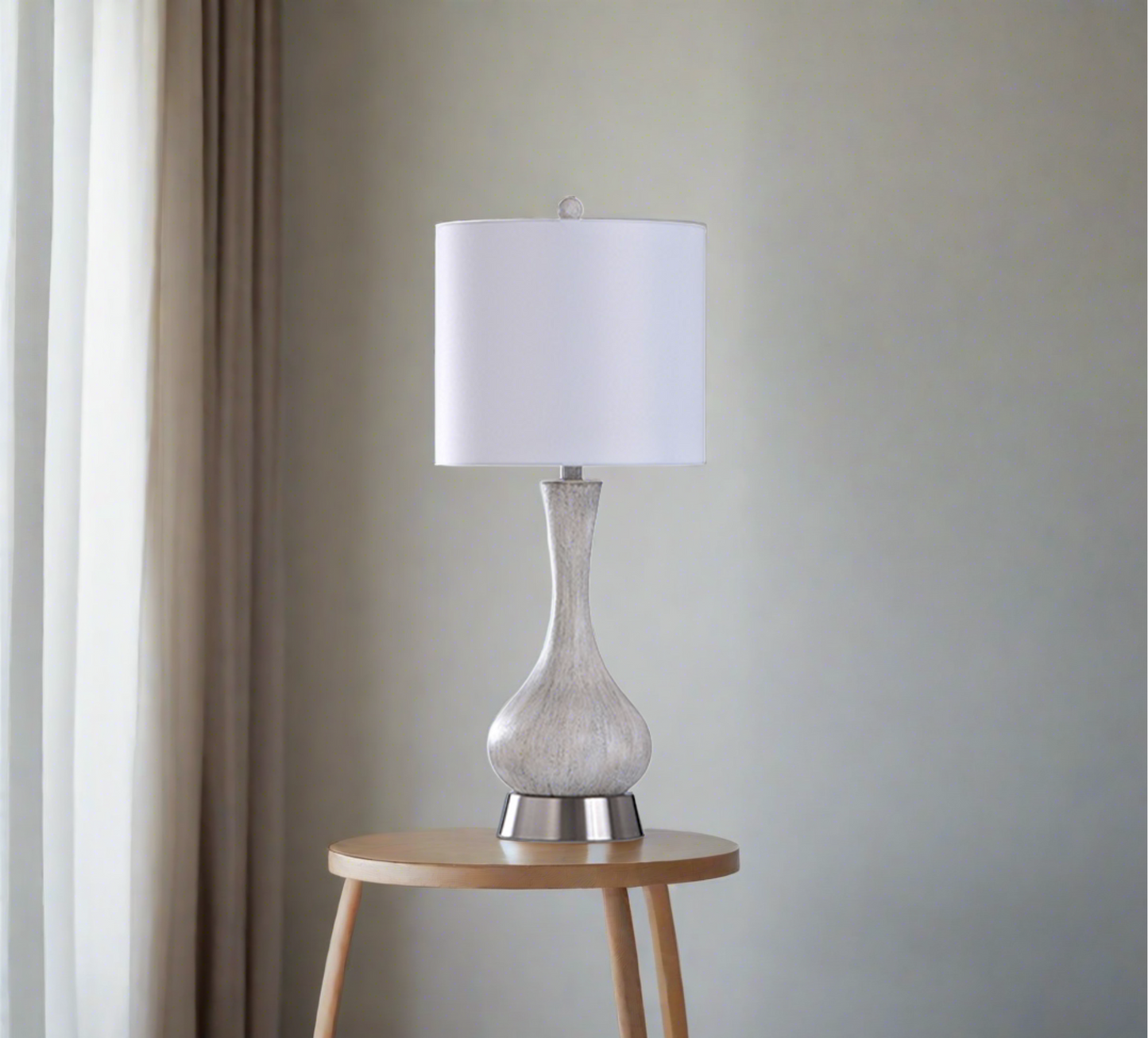 Aged Egg Shell Table Lamp