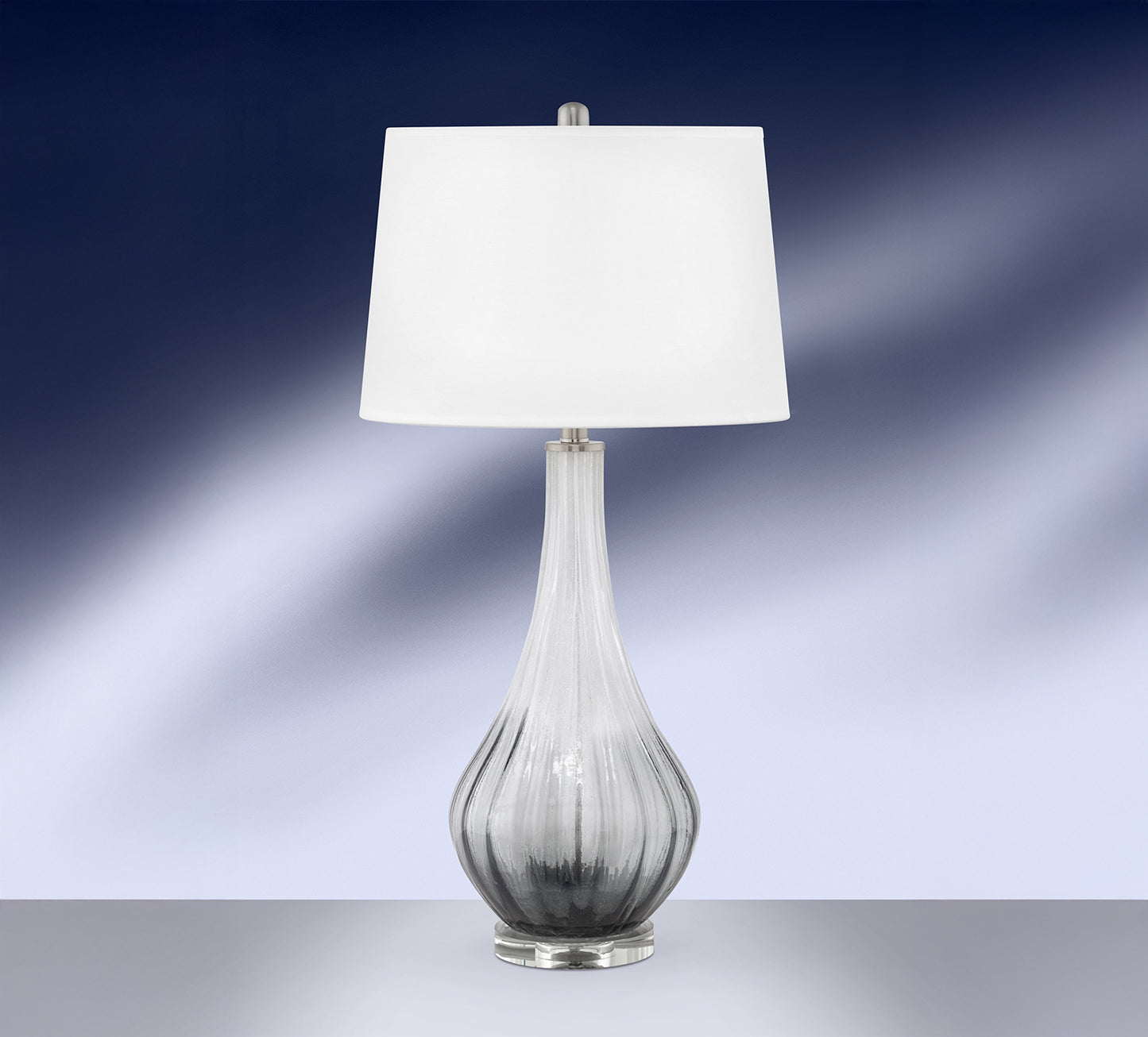 LÁMPARA DE MESA DE CRISTAL AHUMADO