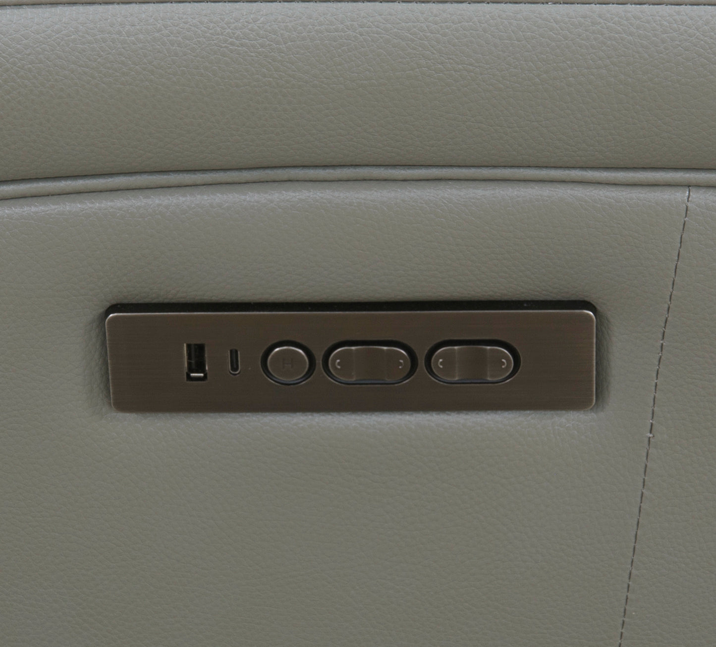 Aria Grey Leather Zero Gravity Dual Power Loveseat