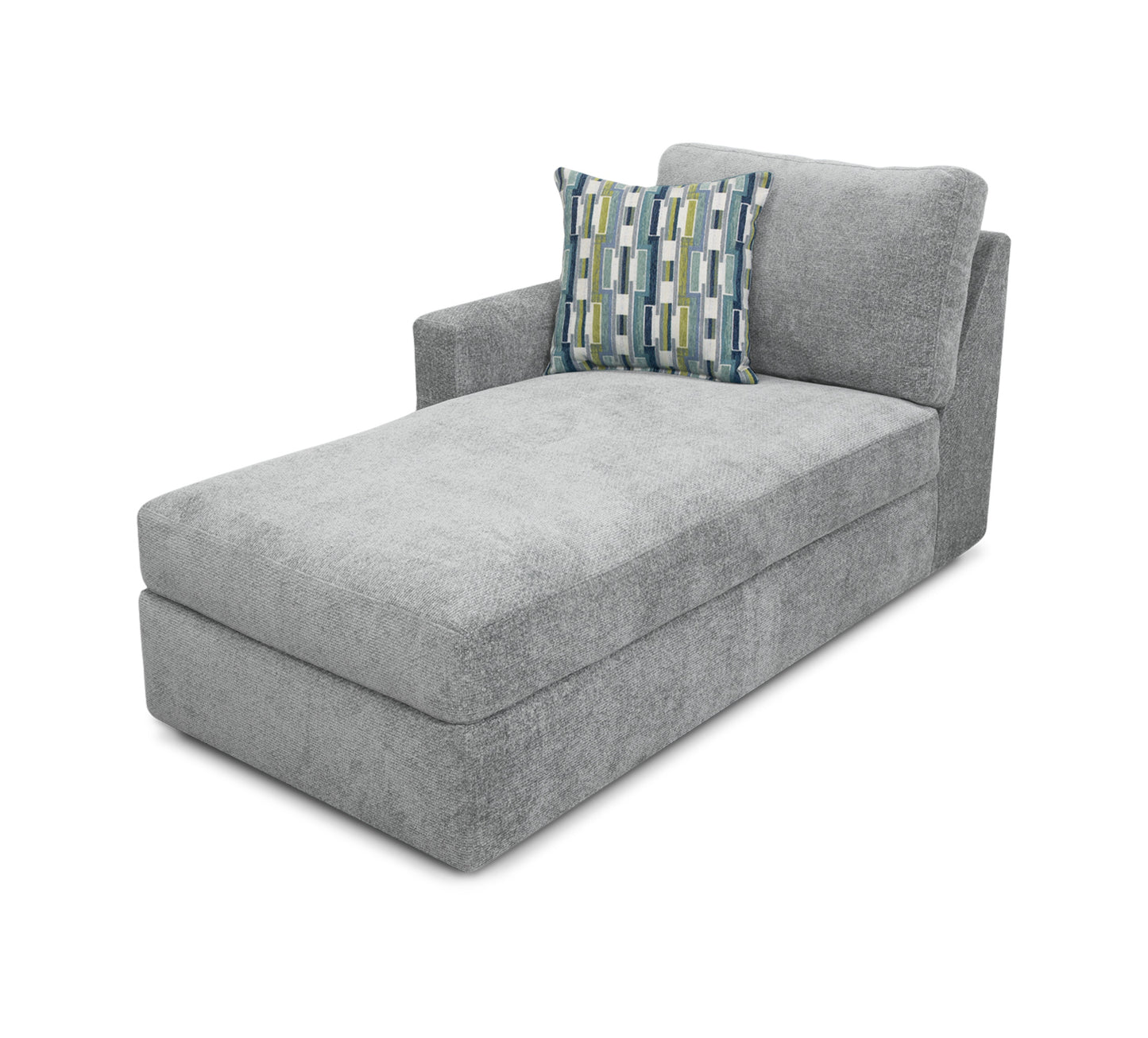 Chaise longue gris con brazo izquierdo Arlo