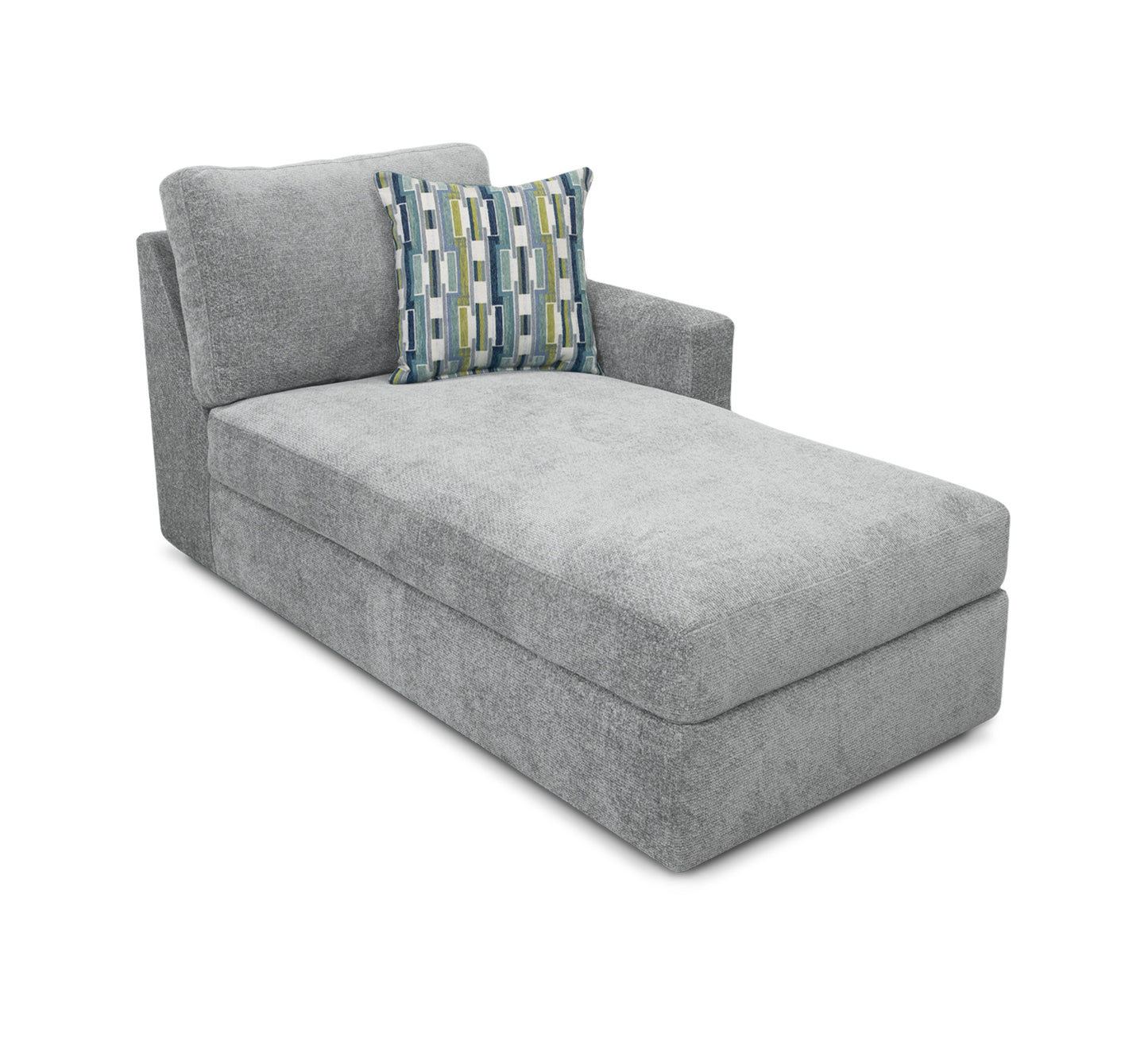 Chaise longue gris con brazo derecho Arlo