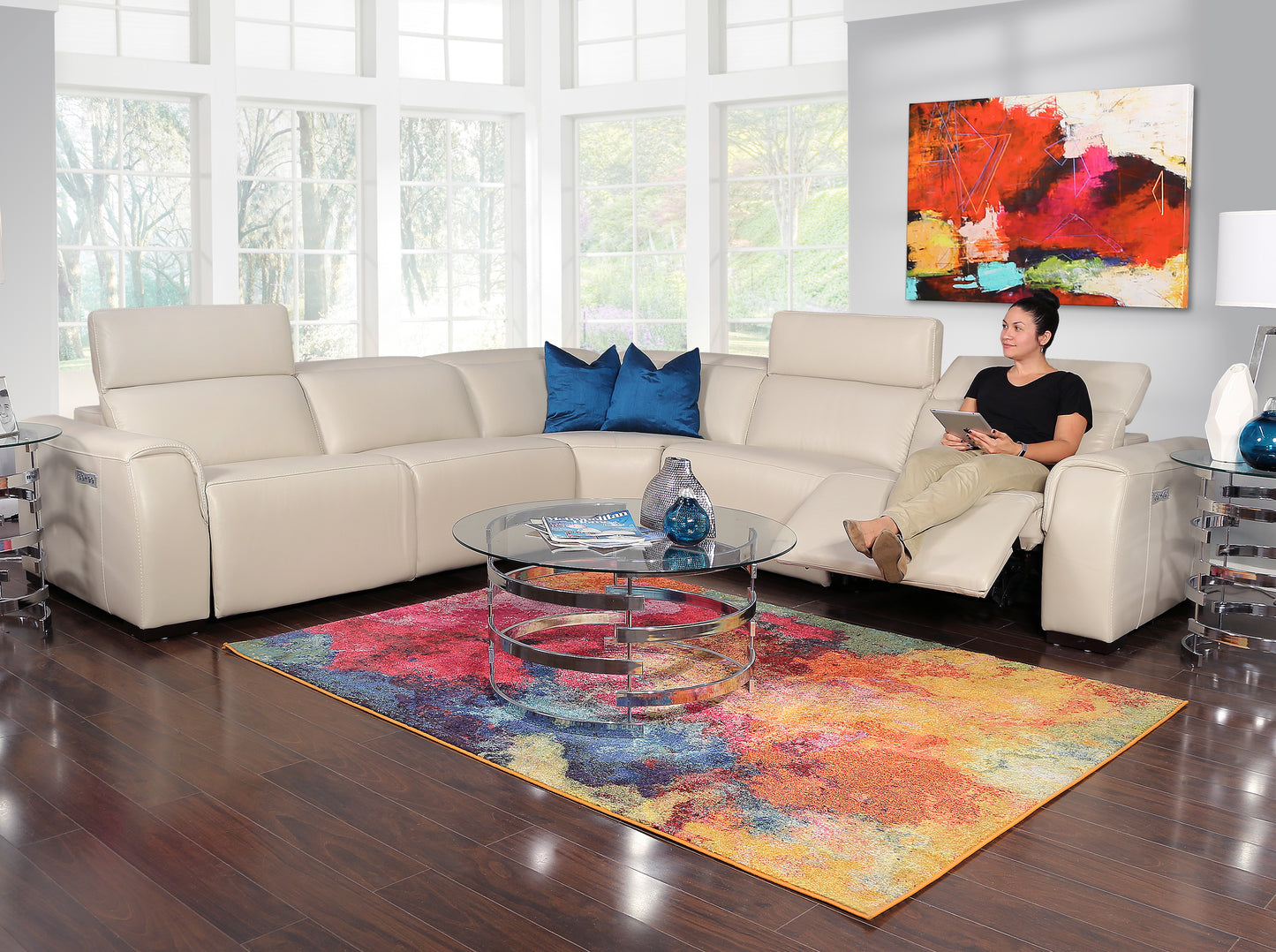 Seccional de cuero Avanti Power de 5 piezas