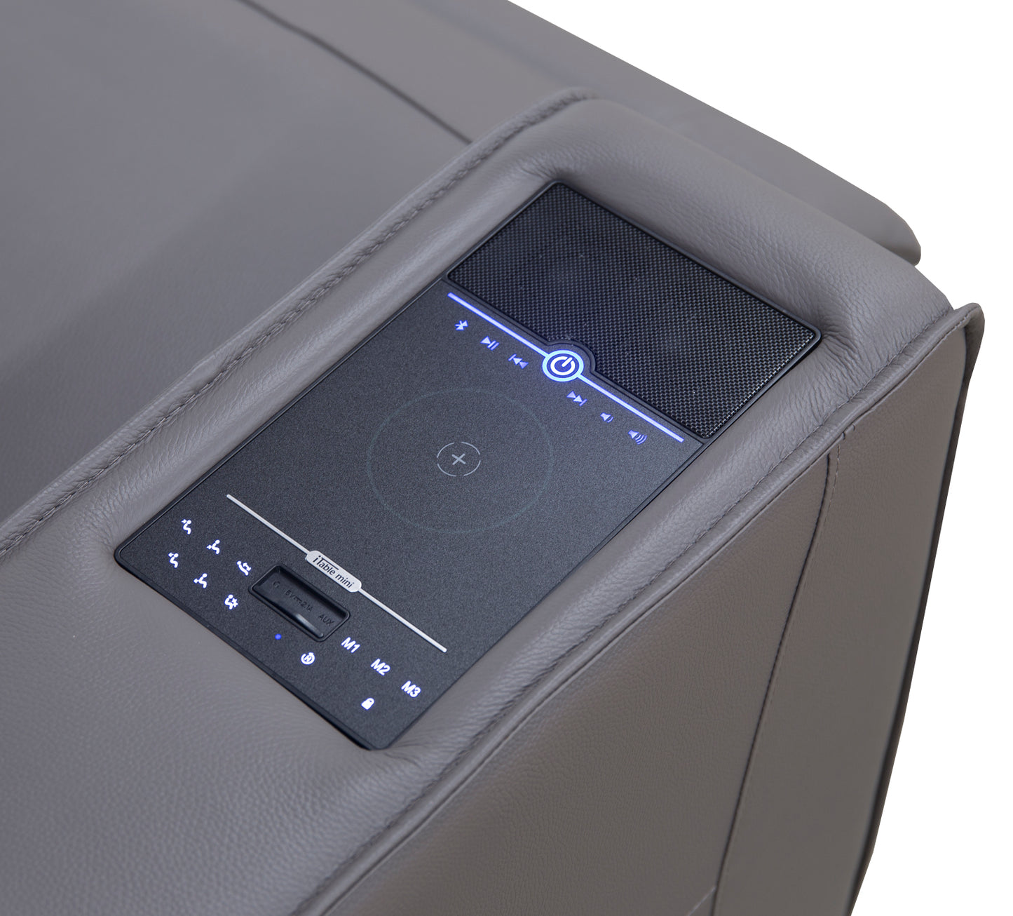 Avenger Dark Grey II Leather Triple Power Recliner with iTable Mini