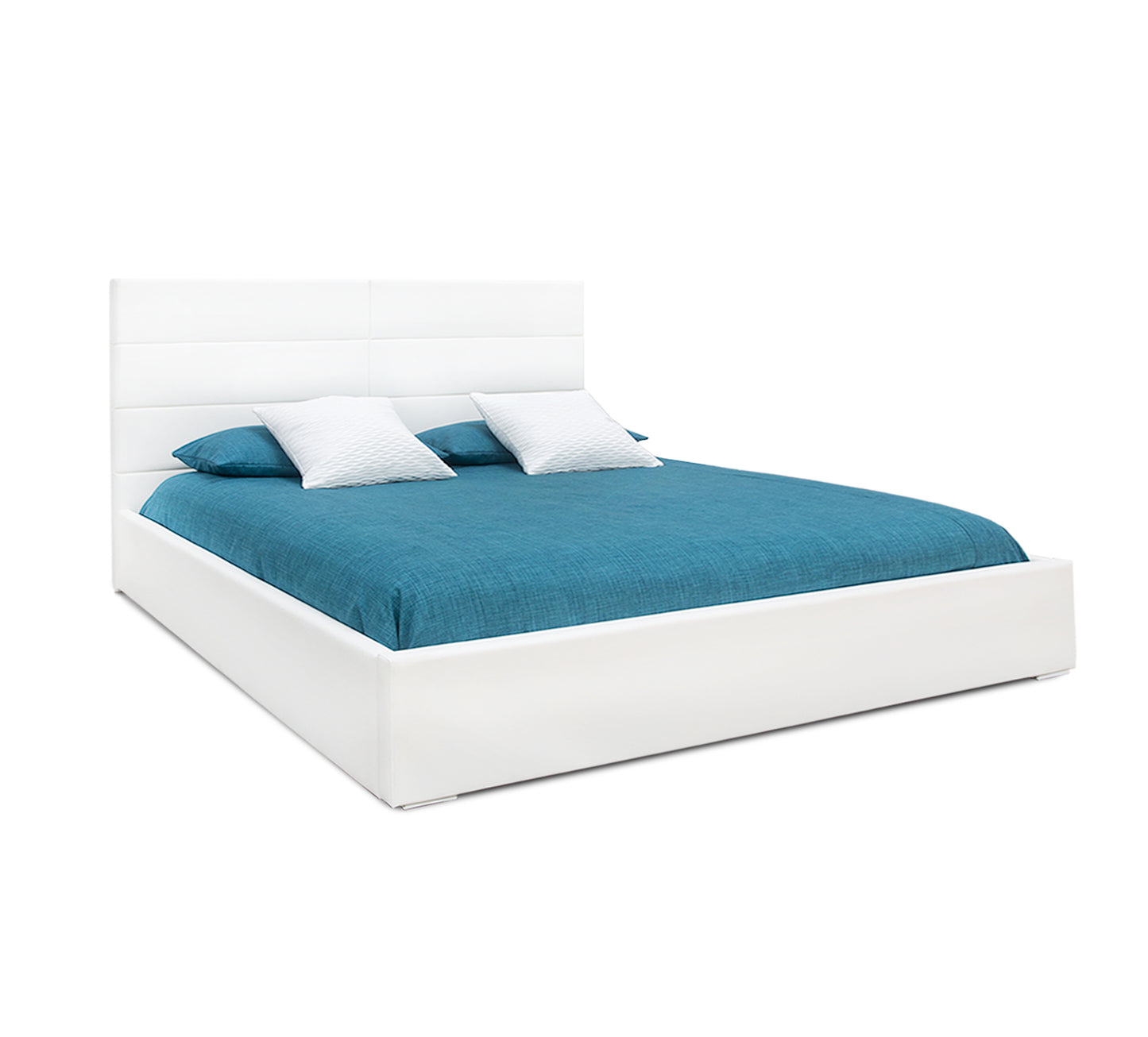 Cama tapizada tamaño king de 3 piezas Logica White