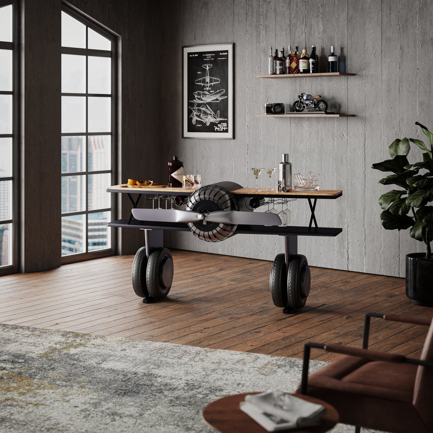 Barra de consola del biplano Bristol