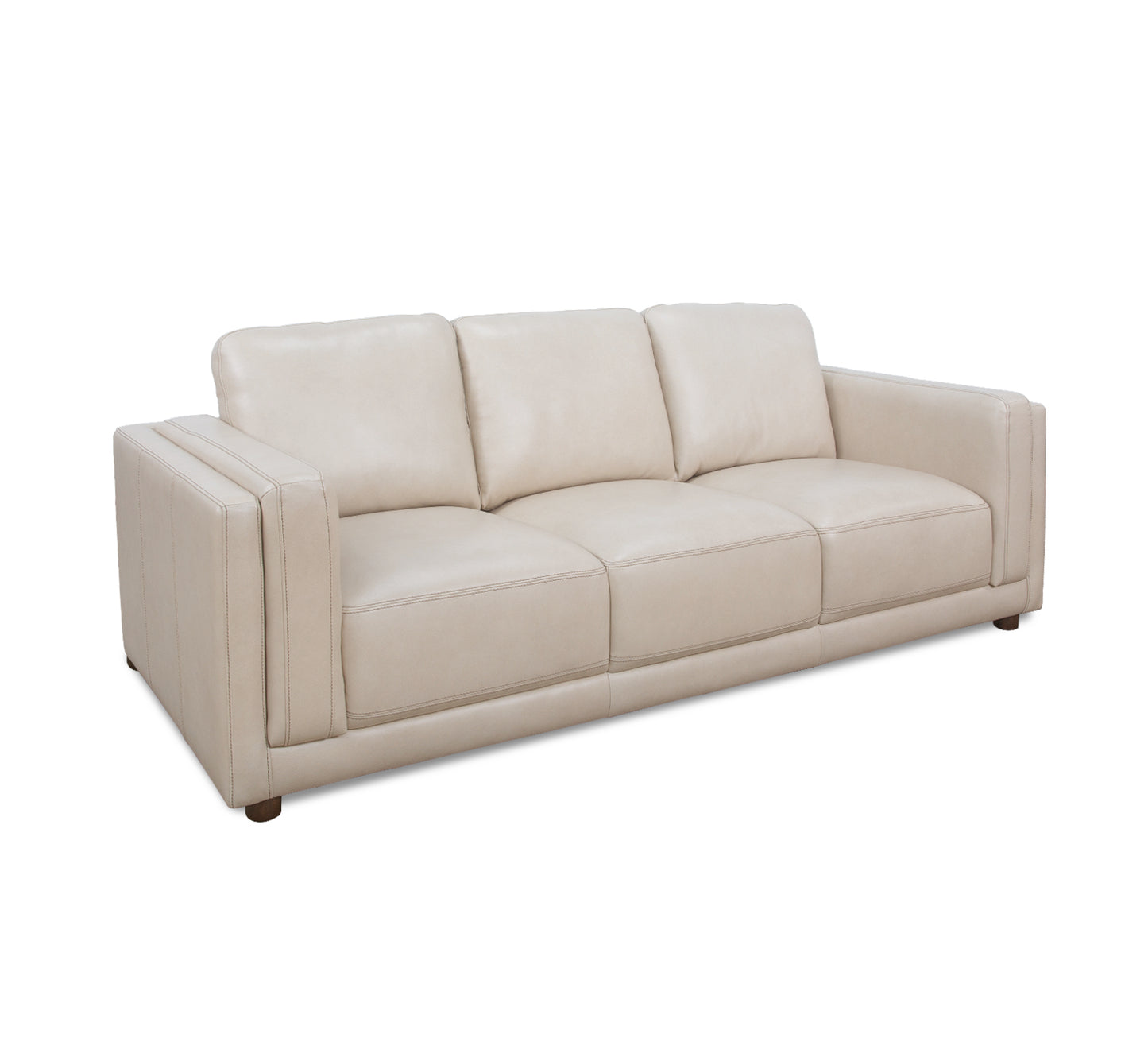 Callie Linen 3 Piece Leather Sofa, Loveseat, and Chair