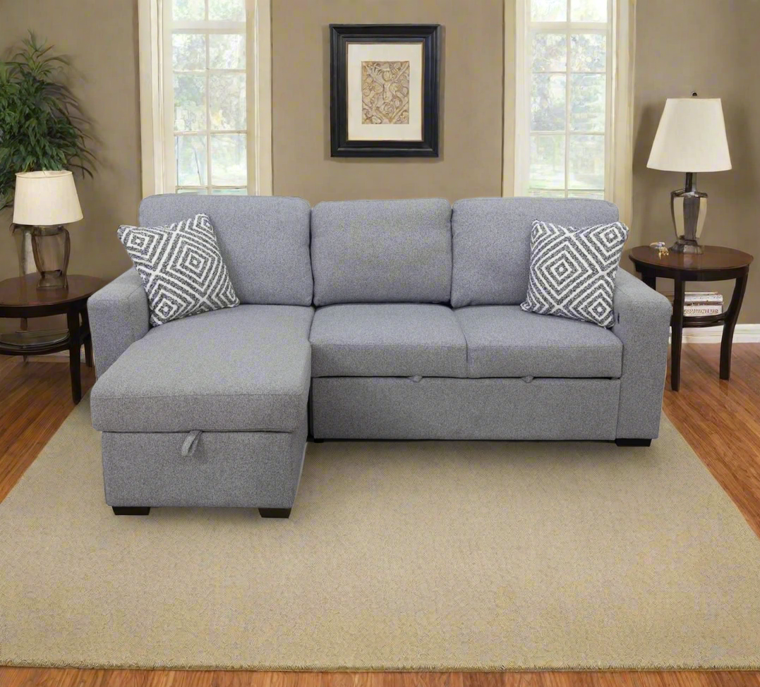 Sofá cama plegable de 2 piezas Taylor con brazos y chaise longue con espacio de almacenamiento