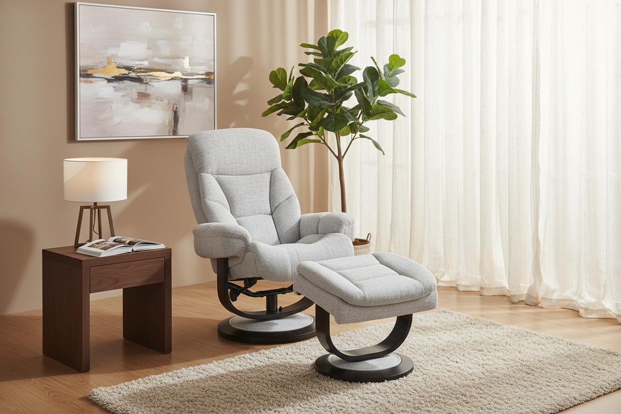 Corbin Swivel Chair & Ottoman