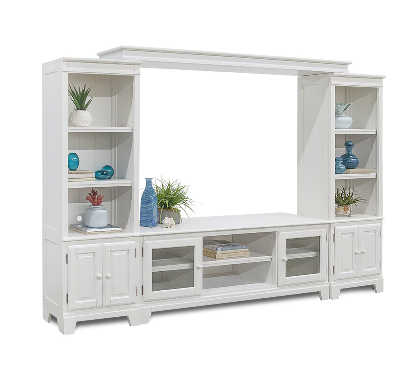 Crescent Bay II 4 Piece Wall Unit with 58" TV Console