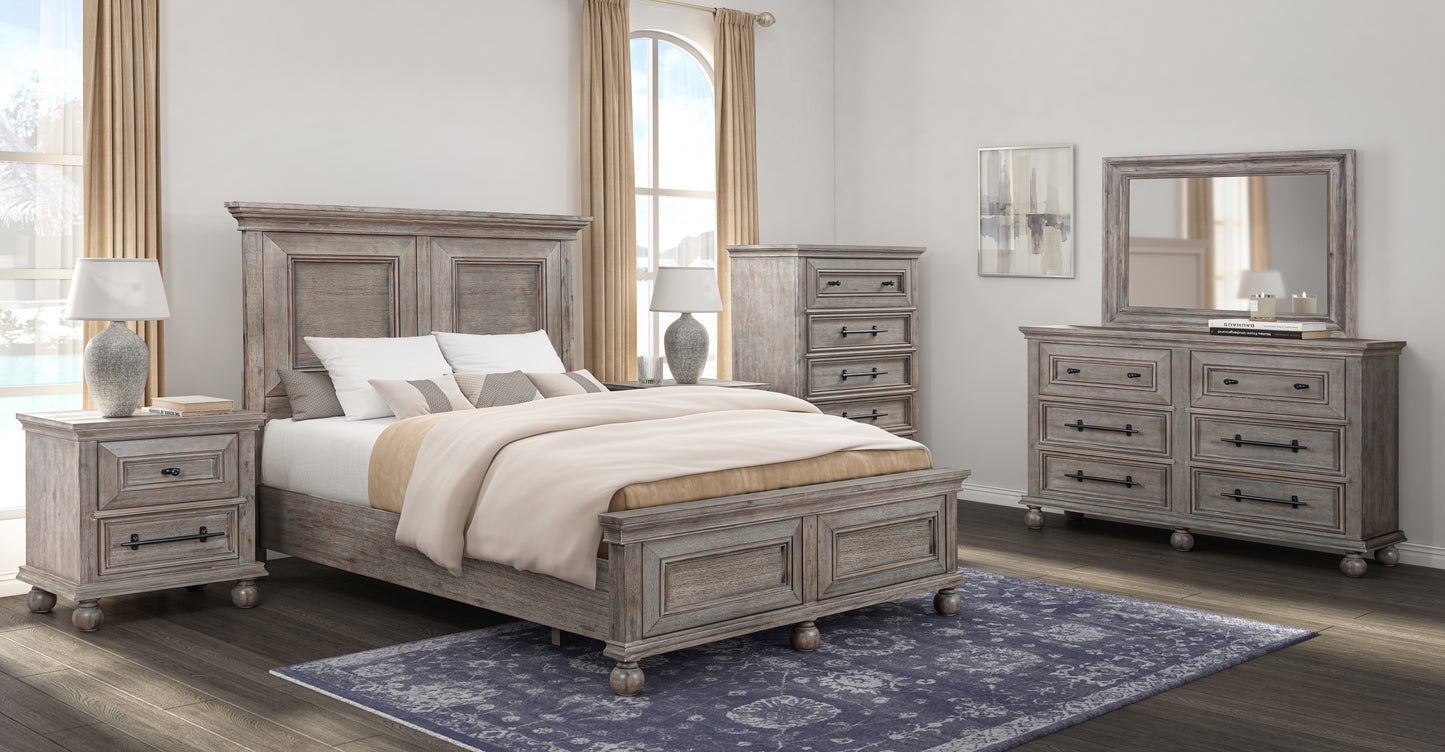 Hyde Park Dark 5 Piece Queen Panel Bedroom