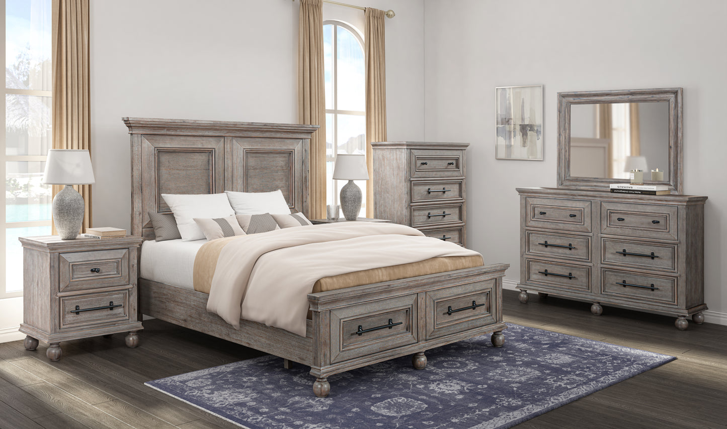 Hyde Park Dark 5 Piece King Storage Bedroom