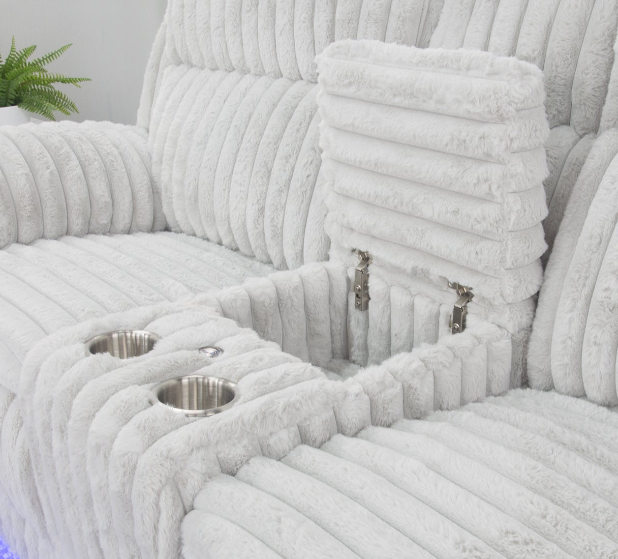 Sofá reclinable manual Max de 3 piezas, loveseat con consola y sillón reclinable