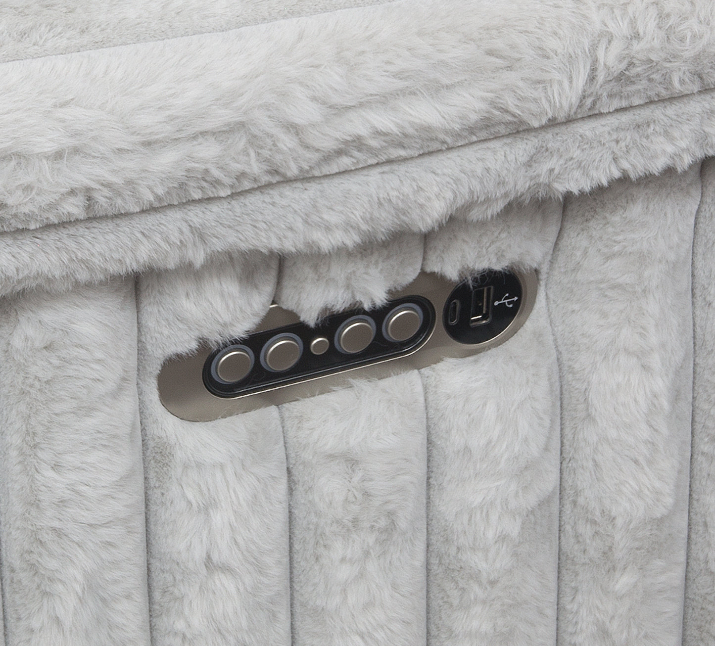 Sofá Max Power, loveseat con consola y sillón reclinable con reposacabezas eléctricos