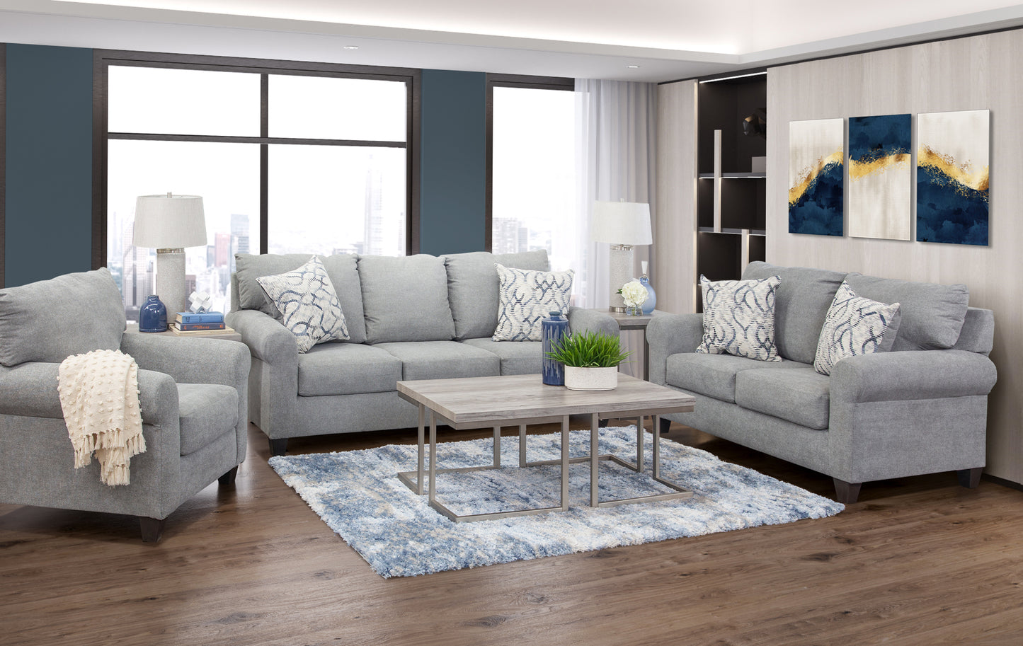 Dixon 3 Piece Sofa, Loveseat, and Recliner