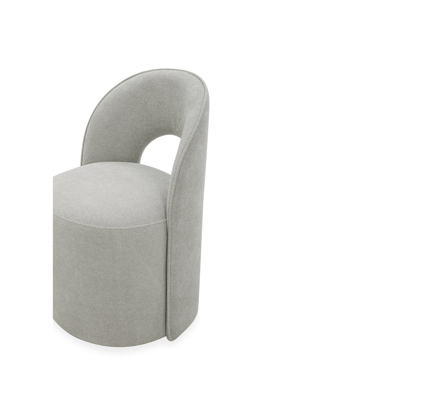 Mii Dove Upholstered Open Back Swivel Chair