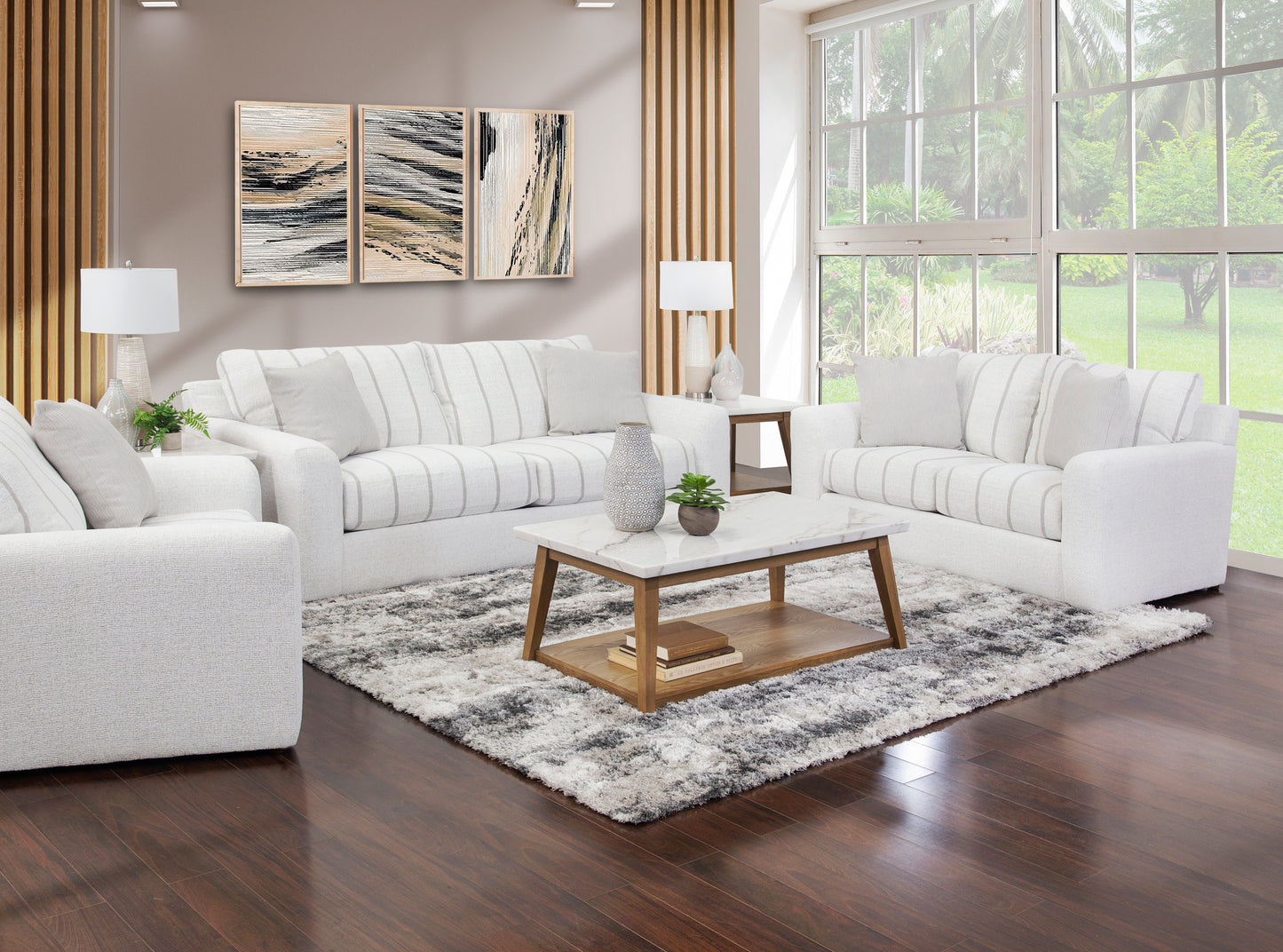 Lindsey 3 Piece Sofa, Loveseat, and Chair and a Half