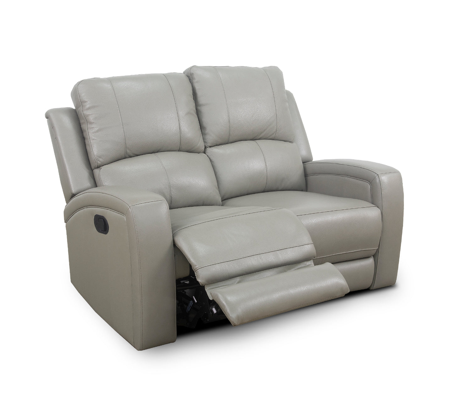 Aria Grey Leather Reclining Loveseat