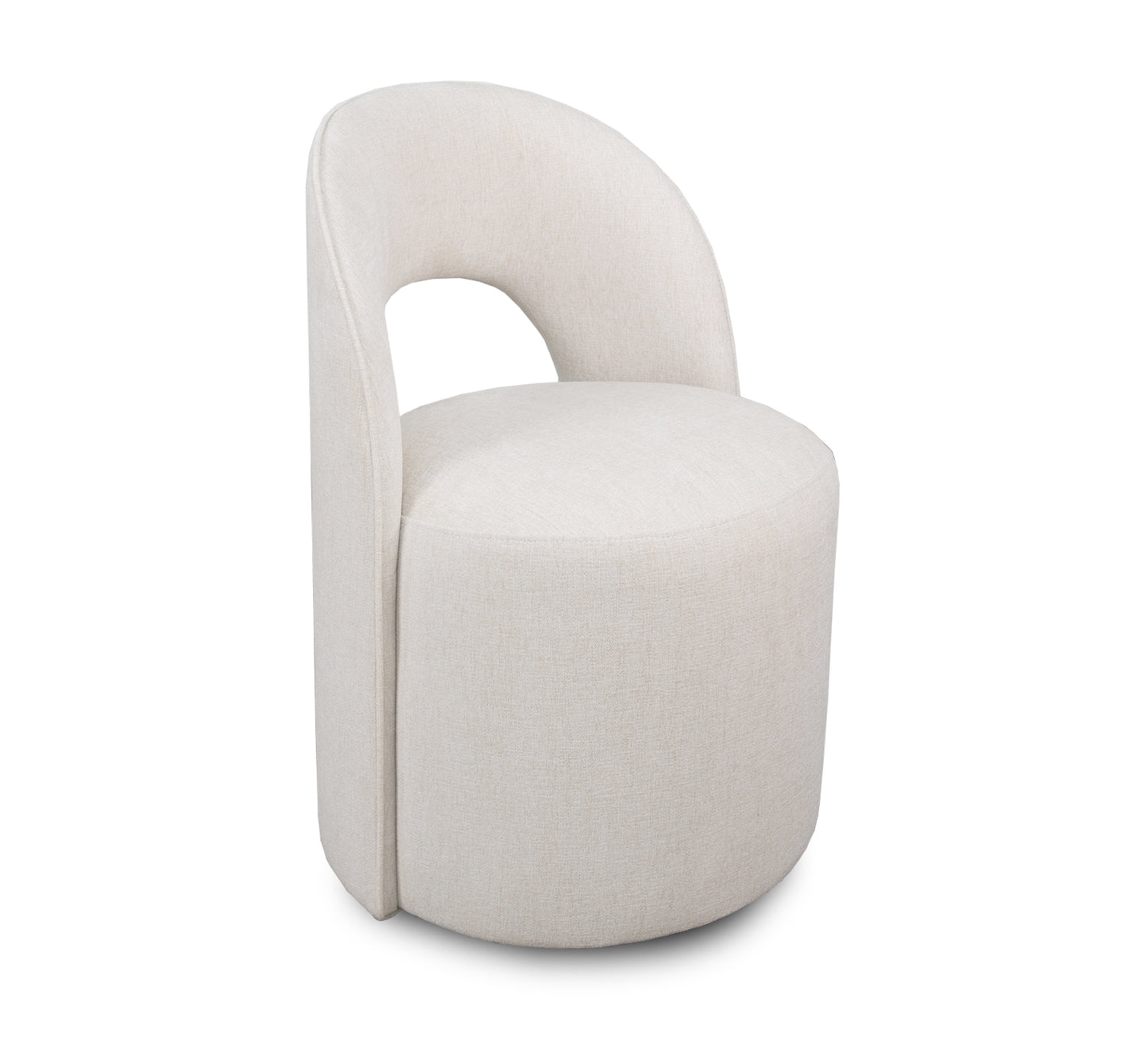 Silla giratoria Mii Birch con respaldo abierto y tapizada
