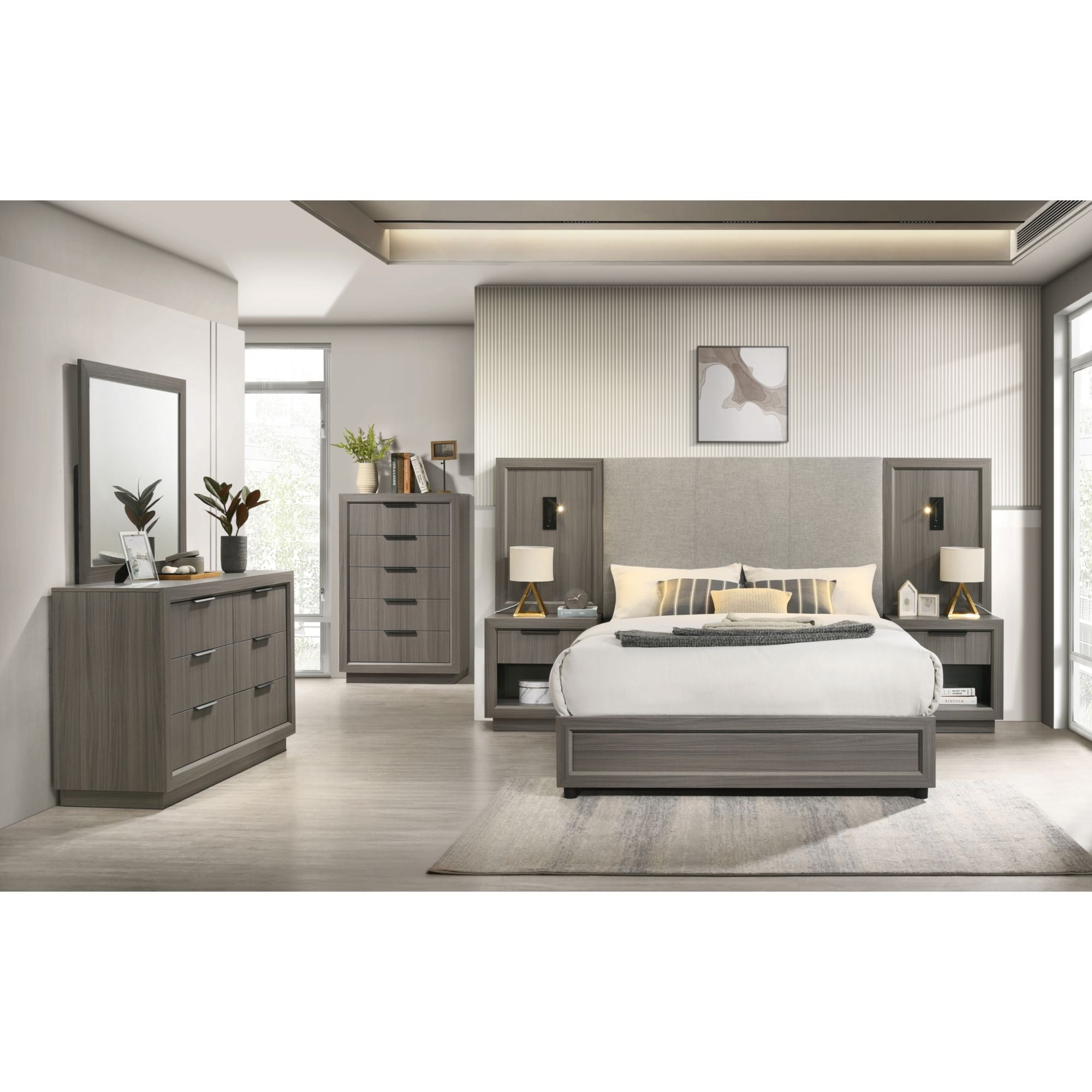 Martina 9 Piece Queen Panel Wall Bedroom – Kane's Furniture