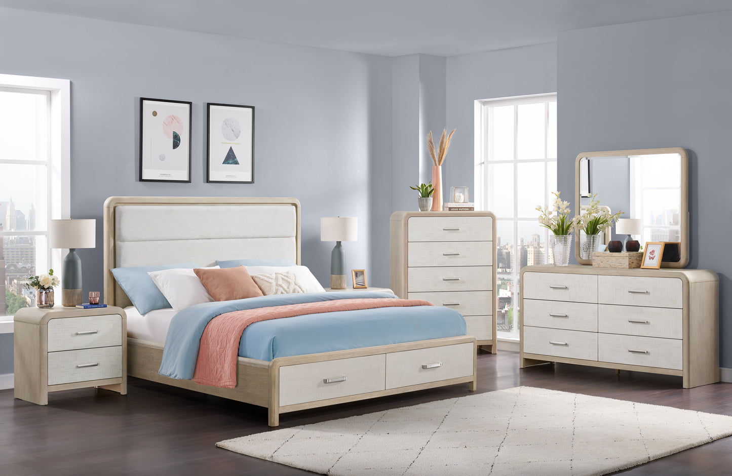 Mykonos 5 Piece King Upholstered Storage Bedroom