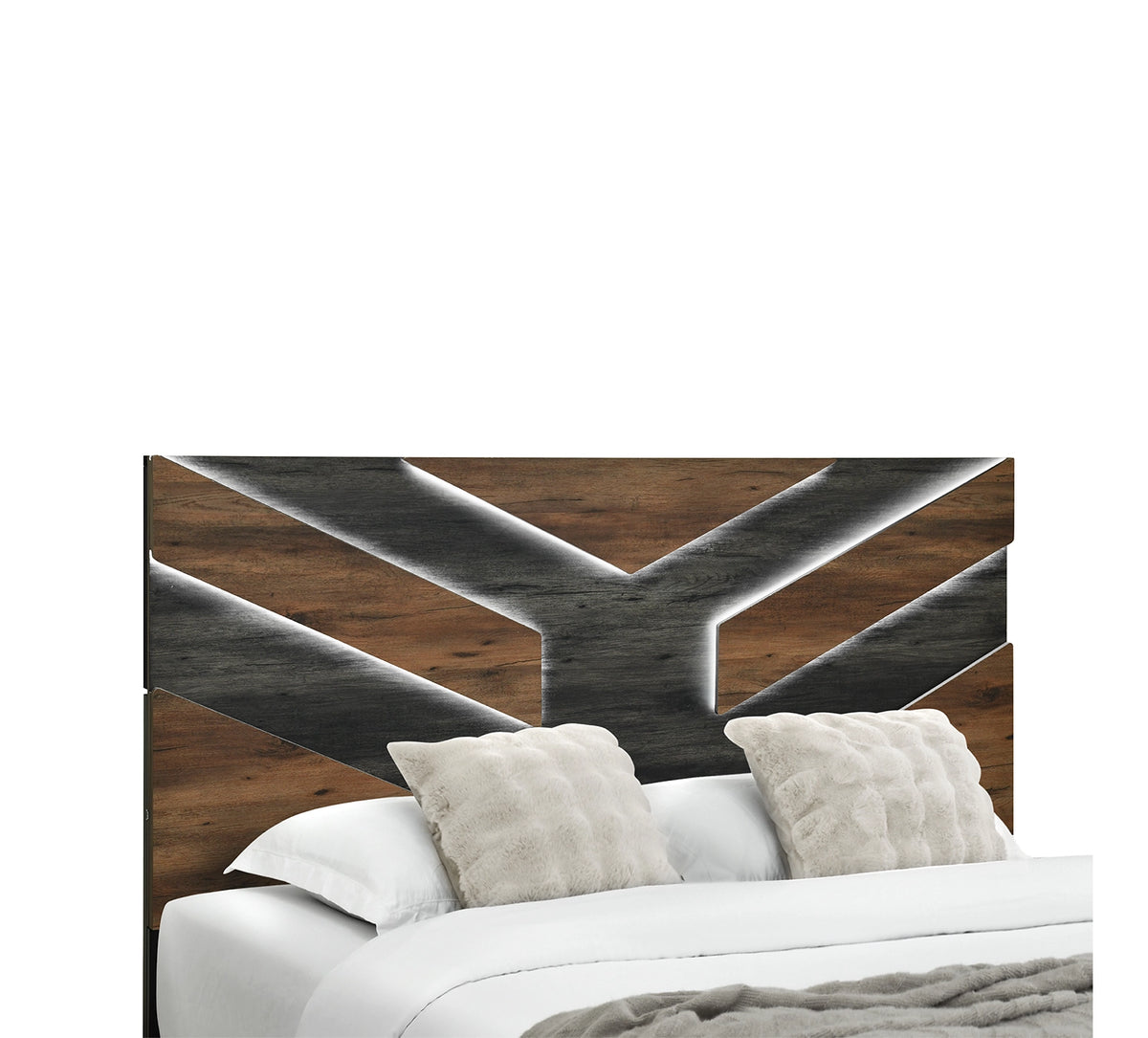 Optimus Brown Queen Lighted Bed