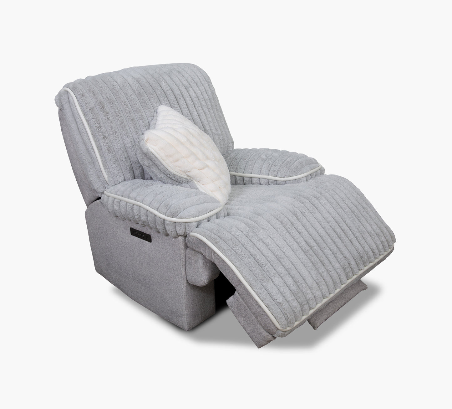 Sillón reclinable eléctrico de gravedad cero de felpa con reposacabezas eléctrico