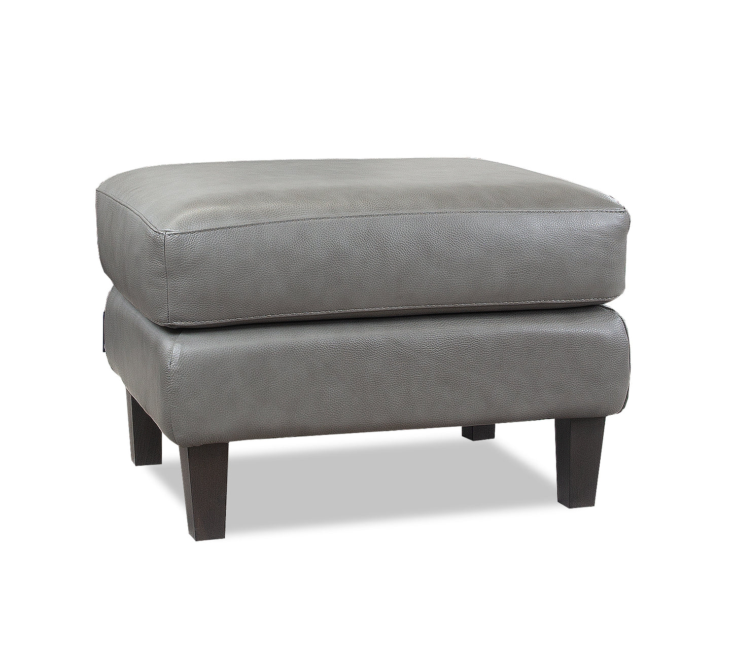 Rossi Grey Leather Ottoman