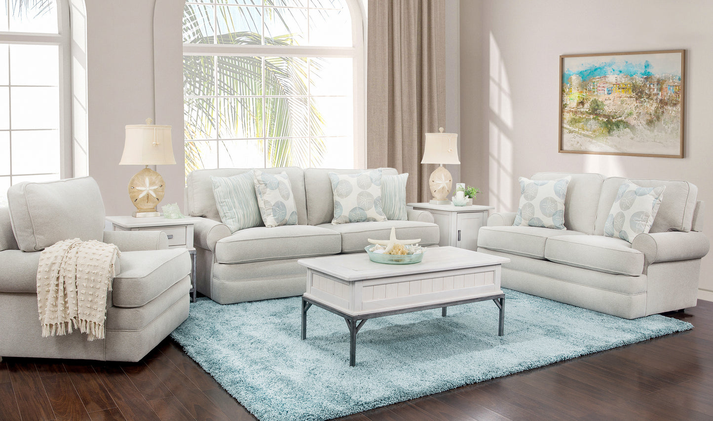 Sand Dollar 3 Piece Sofa, Loveseat, and Chair