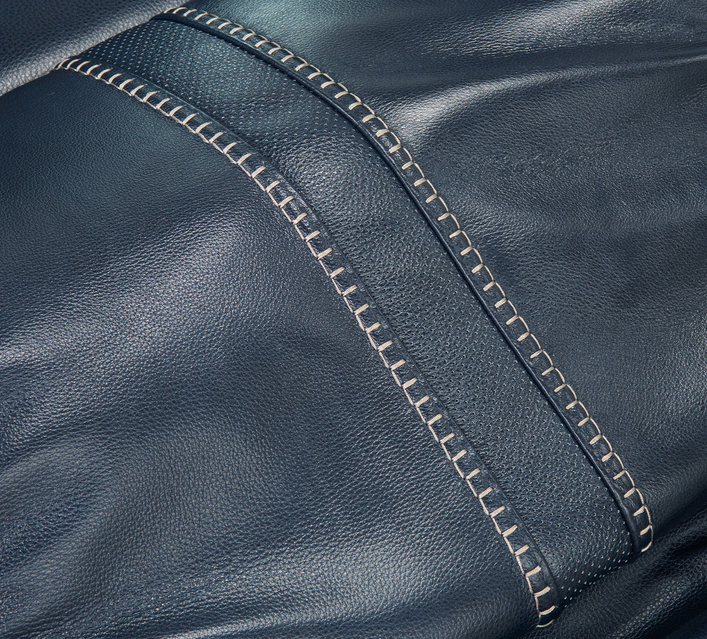 Sonic Navy Leather Triple Power Recliner