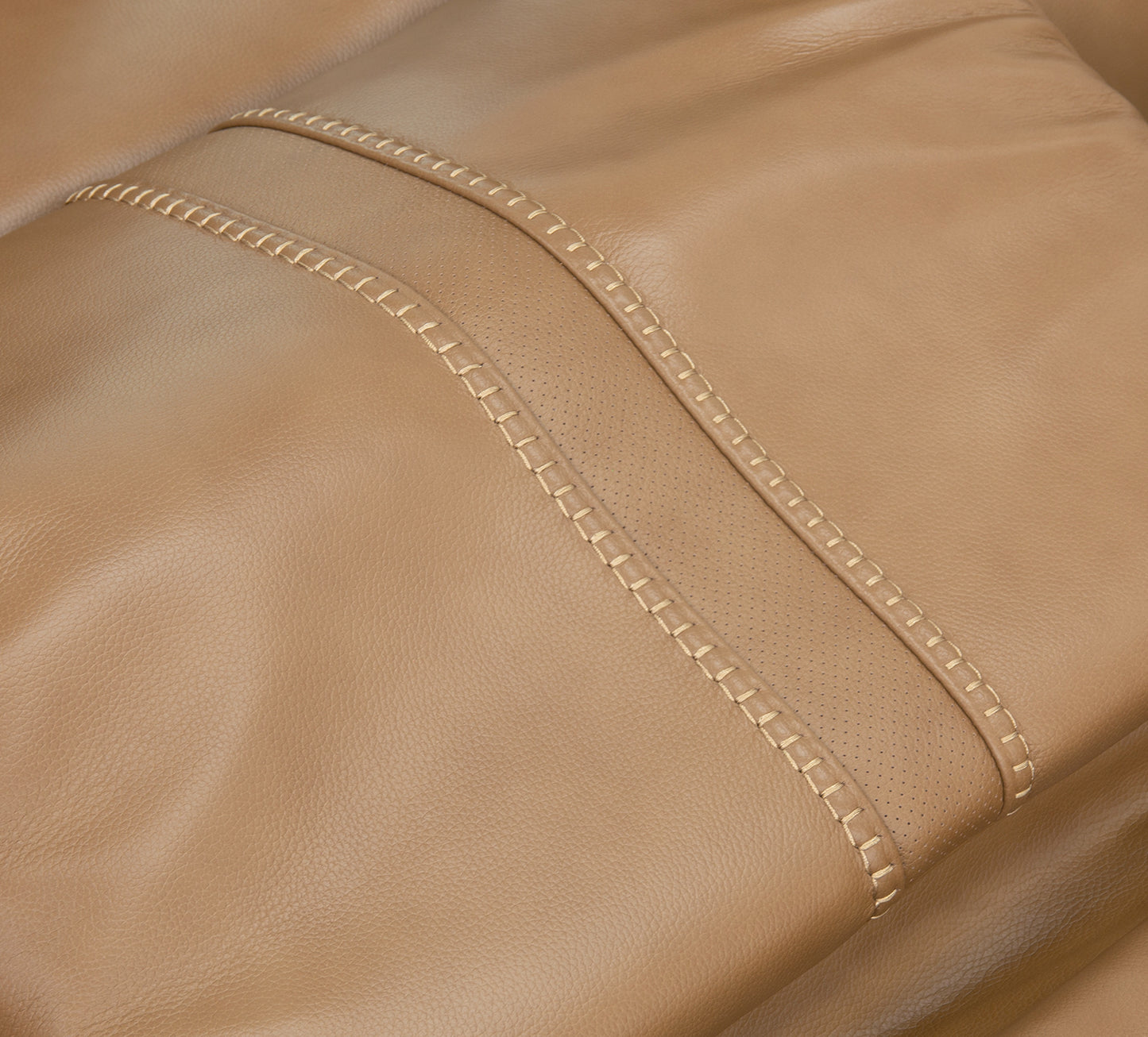 Sofá de dos plazas con consola eléctrica triple de cuero Sonic Saddle