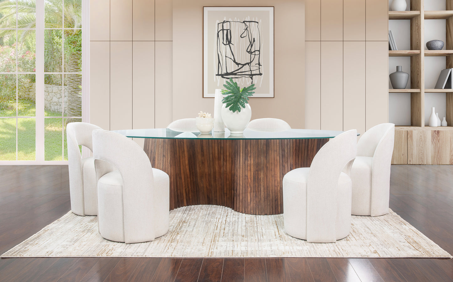 Swirl 5 Piece Dining Set with Swivel Chairs
