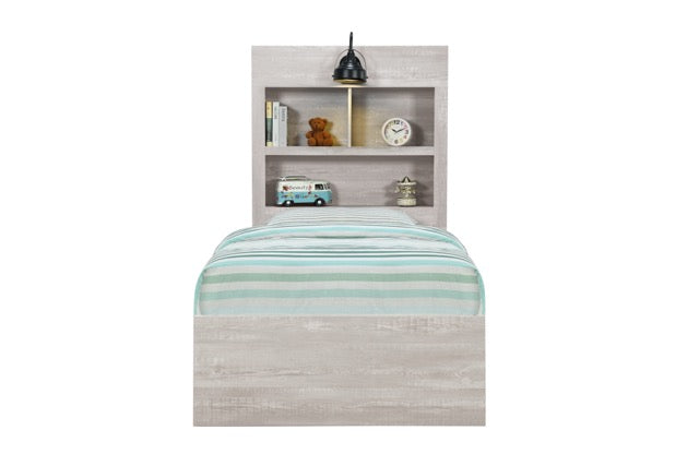 Linwood Light Grey Twin Bookcase Bed