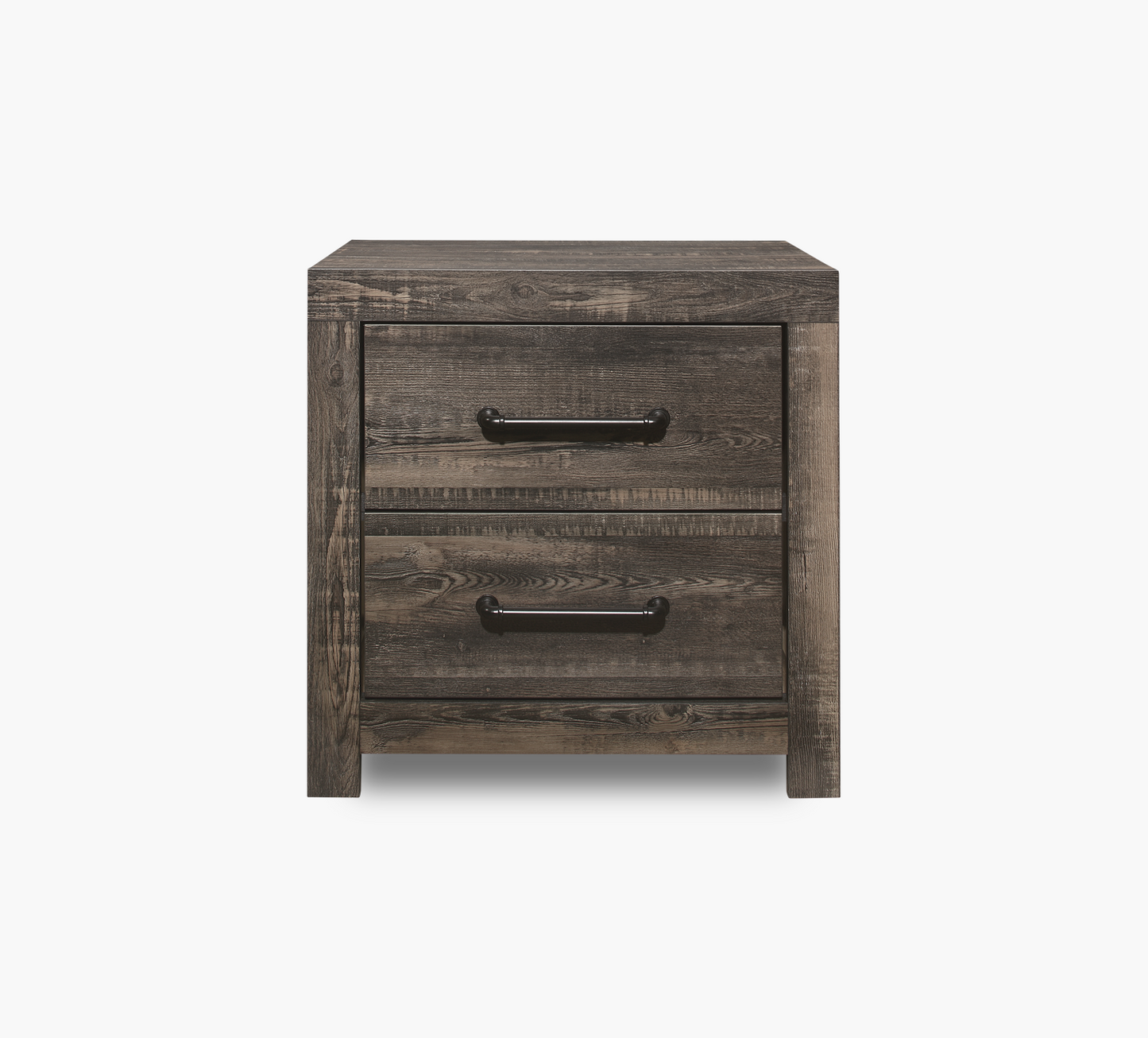 Mesita de noche de dos cajones de roble oscuro Linwood