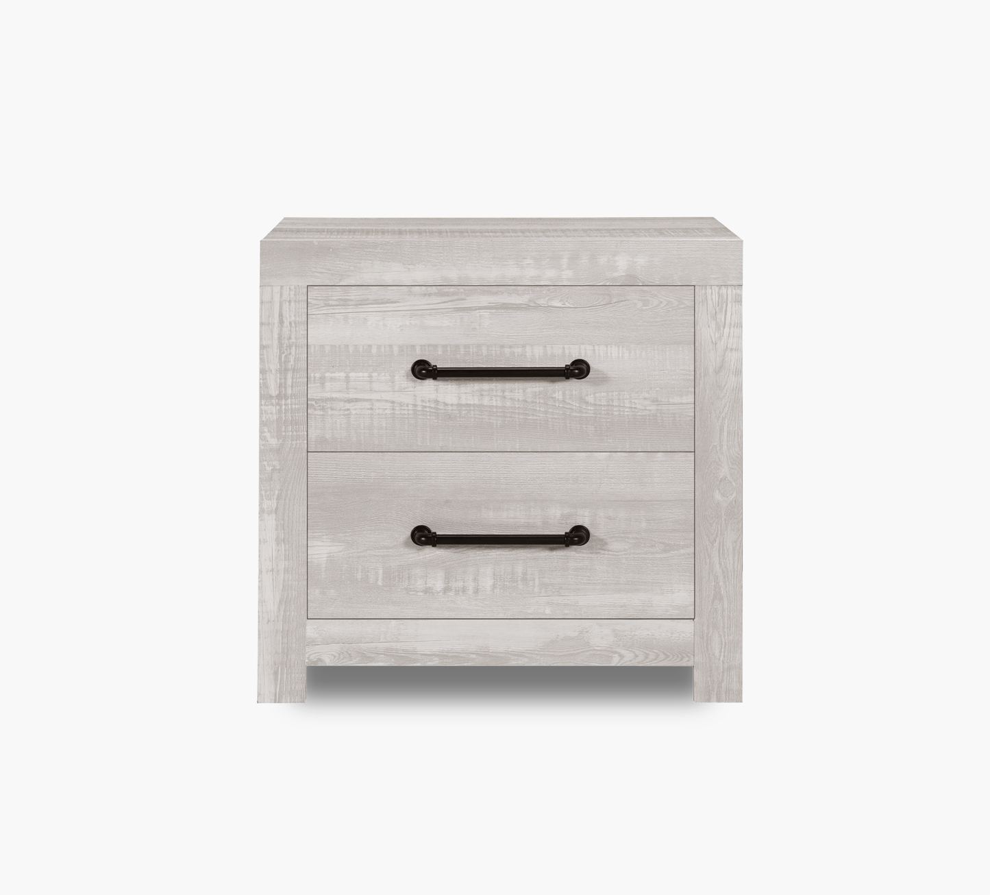 Mesita de noche de dos cajones en gris claro Linwood
