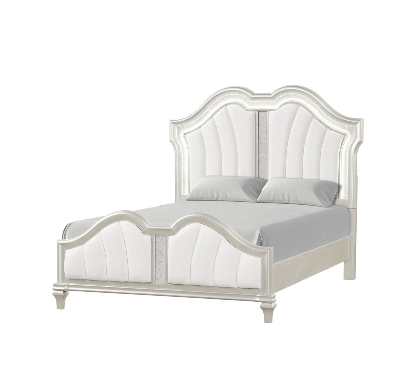 Bridgette Queen Lighted Upholstered Panel Bed