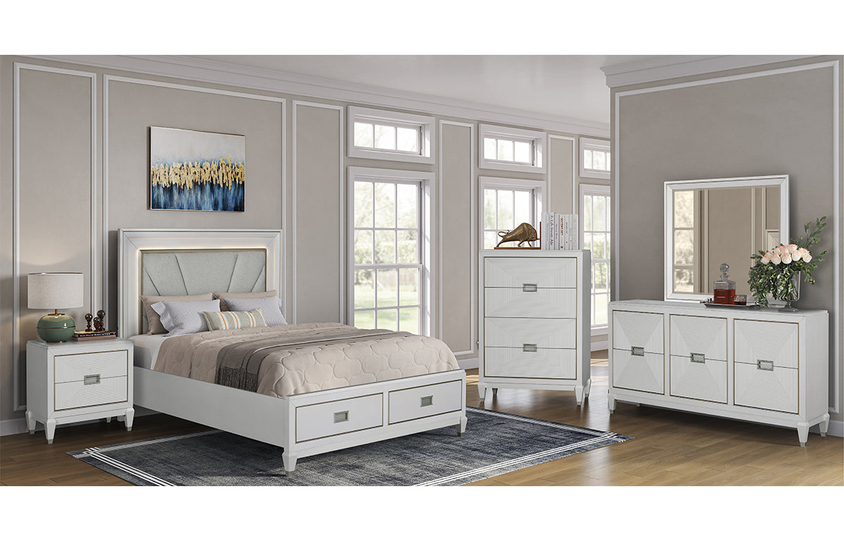 Gallia 5 Piece Queen Upholstered Storage Bedroom