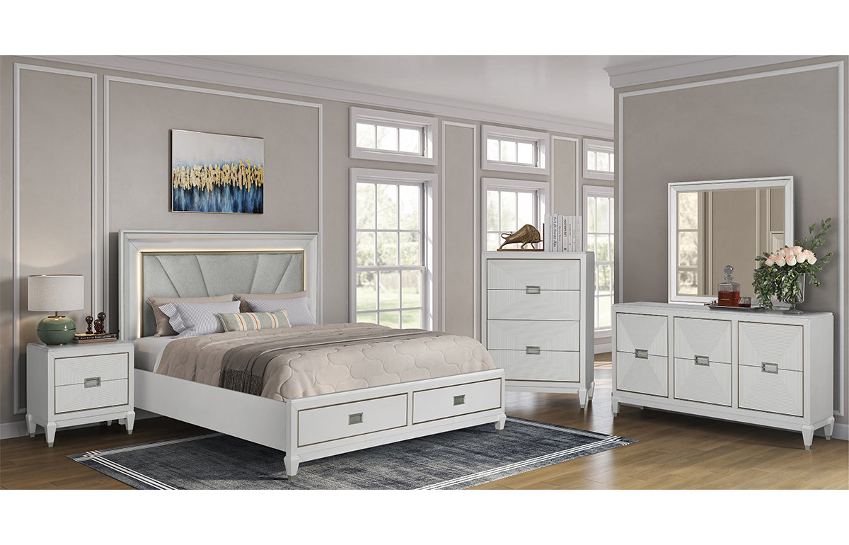 Gallia 5 Piece King Upholstered Storage Bedroom