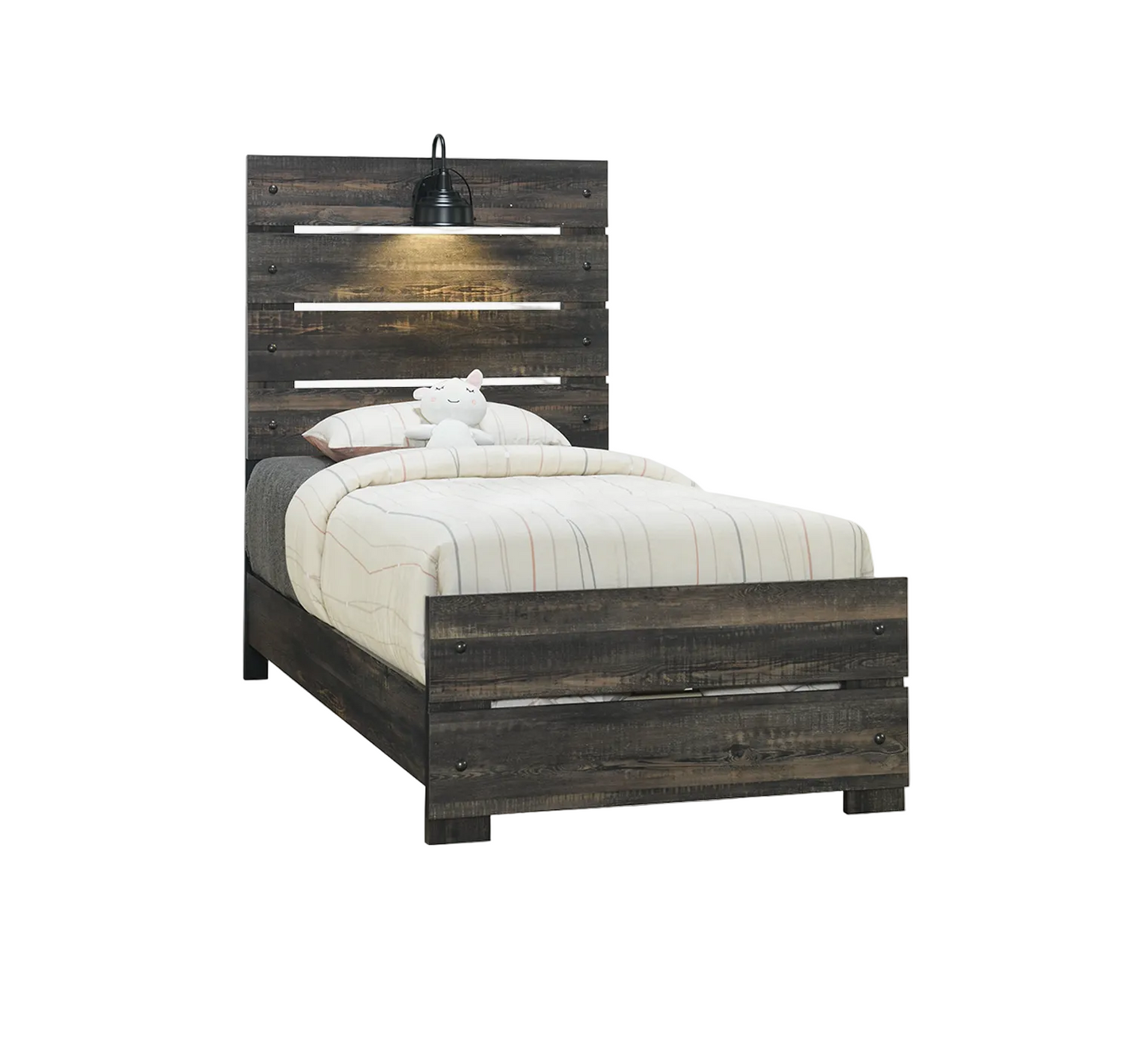 Linwood Dark Oak Twin Panel Bed
