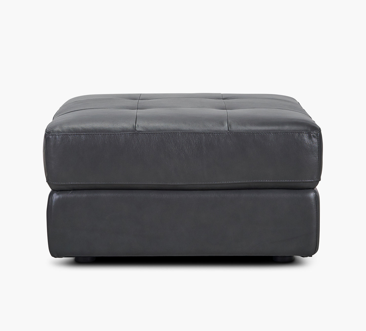 Oakley Grey Tufted Leather Ottoman