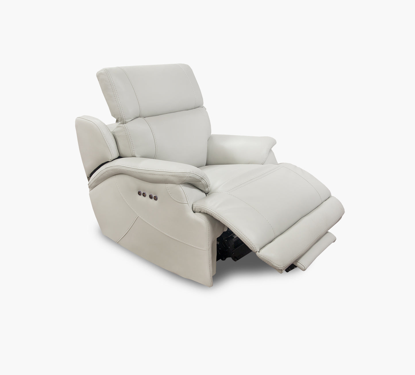 Sillón reclinable eléctrico doble de cuero Hawkins Mist