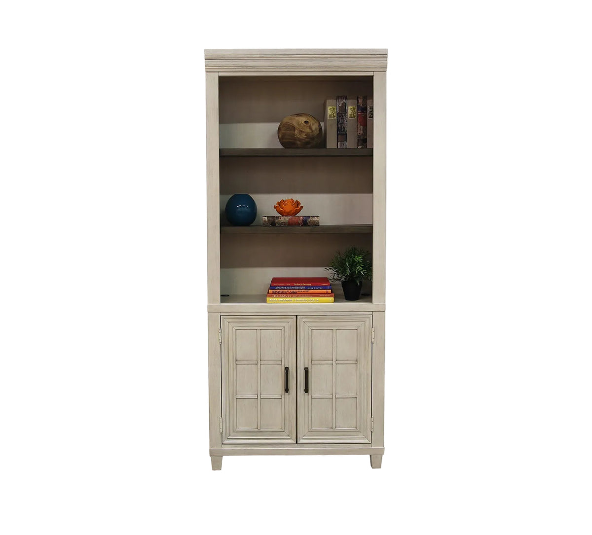 Librería con puerta de dos tonos de alcaravea