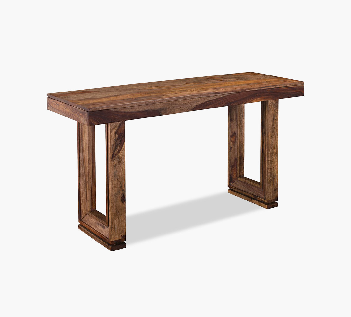 Mesa consola de piedra rojiza