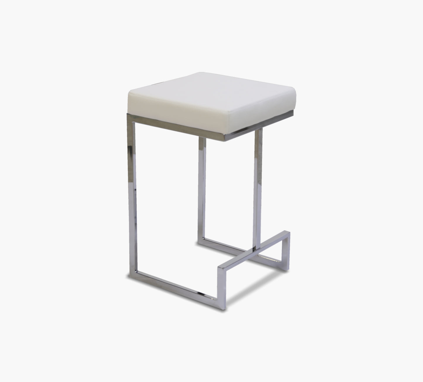 Skyline Pub White Backless Counter Stool